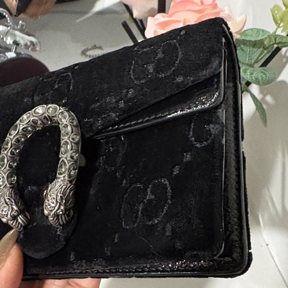 Gucci Dionysus Super Mini Velvet GG Chain Bag Black + Original Dust Bag - Picture 15 of 17